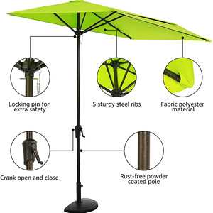 2022 Style traditionnel imperméable <span class=keywords><strong>demi</strong></span>-rond abri soleil mobilier d'extérieur Patio jardin parapluie Off-the-wall <span class=keywords><strong>Parasol</strong></span> support <span class=keywords><strong>mural</strong></span> - Product Image 2