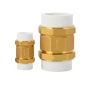 Vanne de raccordement verticale en cuivre et laiton PPR avec flèche de direction de débit pour pompe à eau et compteur d'eau - Product Image 1