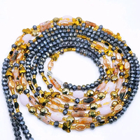 Chaîne de taille africaine en perles, chaîne de ventre en cristal de luxe, bijou de corps à nouer pour femme, pour usage quotidien