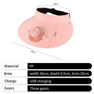 New <b>Pink</b> Visor Hat Custom Logo Adjustable Plastic Sun Visor Summer Mini Hat with Built in Fan for Women - Product Image 3