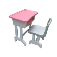 Juego Completo de Escritorios y Sillas de Plástico para Estudiantes de Primaria, Escritorios Modernos, Cómodos, Ajustables en Altura y Ecológicos