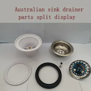 Australian Style Sink Drainer With Watermark Kitchen Sink Accessory Sink Stopper SS304 SS201 Drain Plug 110mm 114mm Filtration