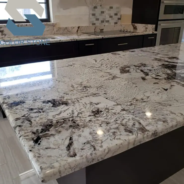 Сборный ламинированный натуральный альпийский белый гранитный столешница кухонный водопад остров рабочие столешницы