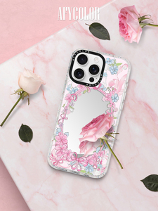 Bạc Gương trang điểm điện thoại thông minh trường hợp đối với <span class=keywords><strong>iPhone</strong></span> 16 Pro rõ ràng gương PC điện thoại di động Bìa Tương thích <span class=keywords><strong>iPhone</strong></span> 15 13 Pro Max bao gồm - Product Image 4