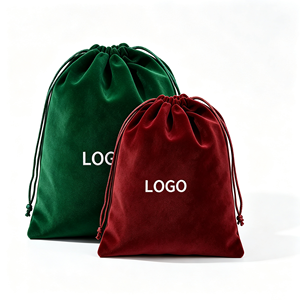 Pochette en velours doux avec cordon de serrage, logo imprimé personnalisé, sac en velours pour cadeaux de mariage, bonbons, bijoux, petits accessoires, rangement - Product Image 1