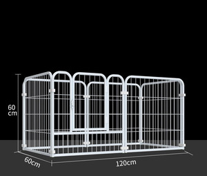 Cercado Portátil para Cães de Aço Sólido 60*60cm, 6 Peças, Seguro para Exercício ao Ar Livre, Playpen para Filhotes - Product Image 1