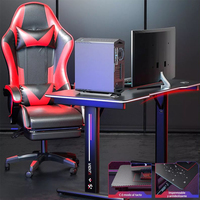 Grand ensemble de table et de chaises de gamer de course par ordinateur pour bureau de jeu avec fonction montée et chute Vente personnalisée à des prix abordables