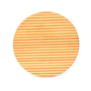Zebra Stripe Round Bamboo Cutting Board Chopping Board for Kitchen