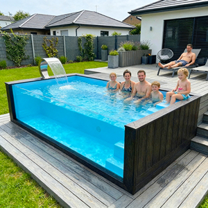 Nouveau design en fibre de verre souterraine prix des piscines multifonctionnelles 12 pieds natation sans fin grande piscine extérieure de luxe spa - Product Image 6