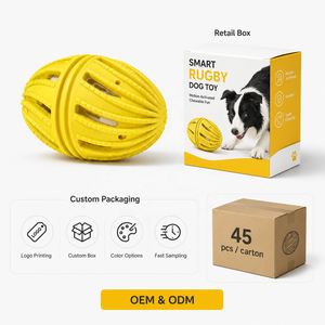 Interactive <b>Dog</b> Rugby Toy Motion Activated Chew <b>Ball</b> Built-in Motor Auto Rolling Teeth Cleaning for Pet Play - Product Image 2