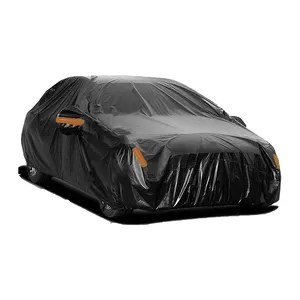 Housse de protection automobile PEVA robuste en coton imperméable toutes saisons, double couche, extérieur, pluie, neige, UV, avec fermeture éclair, kit complet - Product Image 3