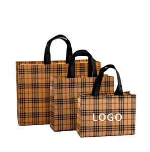 wholesale Friendly reusable custom nonwoven fabric laminated non-woven shopper tote bags carry shopping bag with custom LOGO