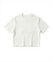 T-shirts courts côtelés personnalisés de haute qualité avec logo, très extensibles, ajustés, basiques, à manches courtes, pour femmes, tenue décontractée