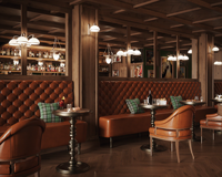 Comptoir de bar de luxe moderne sur mesure, design de comptoir de magasin de détail en bois