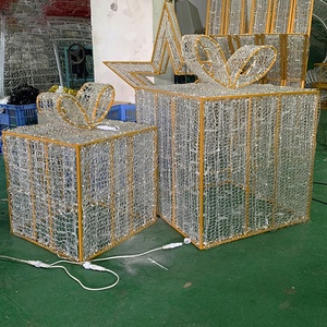 Ngoài trời LED giáng sinh Hộp quà tặng cho trung tâm mua sắm trang trí PVC chất liệu với màu đỏ màu xanh ấm trắng chiếu sáng Powered by AC - Product Image 3