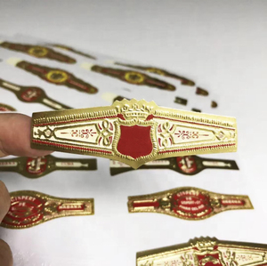 High Quality Custom Cigar Private Label UV Printing Gold Foil Paper Cigar Band Ring Packaging Label Custom <b>Logo</b> - Product Image 2
