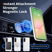 Étui magnétique transparent pour Samsung Galaxy A57 Series, antichoc, anti-traces de doigts, coque de protection transparente en TPU+PC