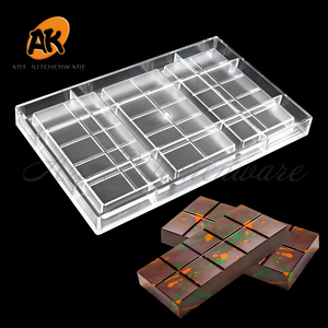 Molde de policarbonato de 3 cavidades para barras de chocolate estilo Dubai, molde para dulces de pistacho, herramientas de decoración de pasteles para el Día de San Valentín, utensilios de repostería para cocina - Product Image 4