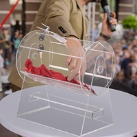 Ticket de tombola en acrylique, boîte transparente avec 2 clés pour jeu de loterie, fête et carnaval