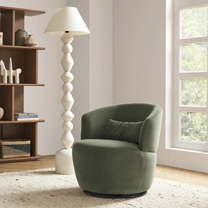 Modern <strong>Swivel</strong> Lounge Lazy Sofa <strong>Chair</strong> Black Metal Base For Living Room - Product Image 1