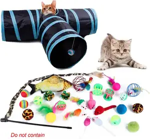 Игрушки для домашних животных, кошек, погремушки, бумажный трехканальный туннель, умные игрушки для кошек, ведро для сверления, складной туннель для кошек для использования в помещении и на улице