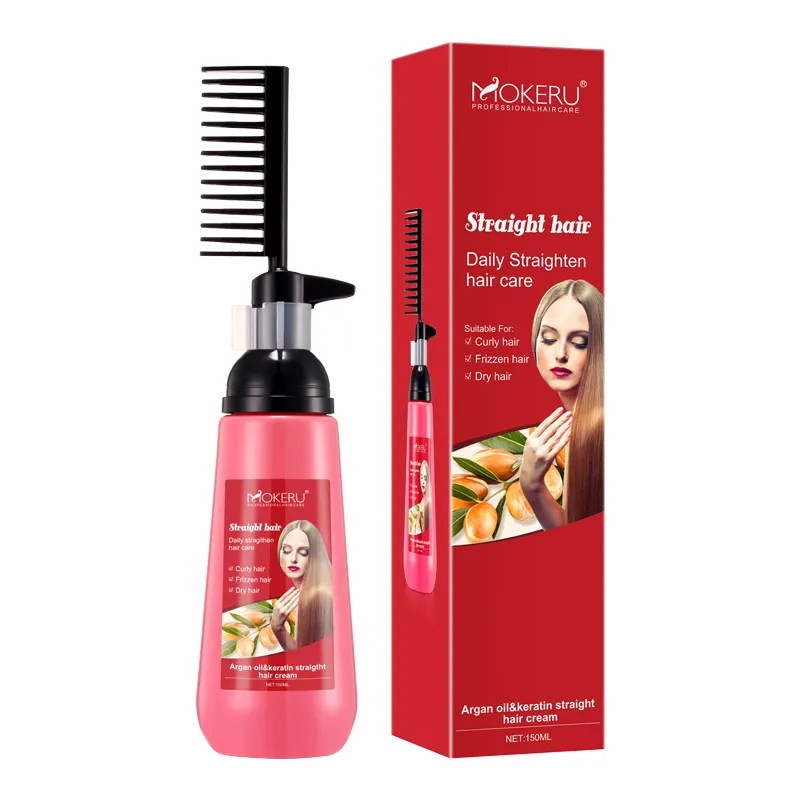 Crème lissante à la kératine Mokeru 150ml, sans dommage pour les cheveux, lissage rapide, collagène pour femmes, traitement capillaire à la kératine