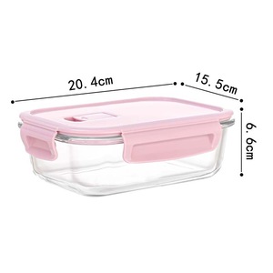 Boîte Repas Scolaire Saine et Hermétique pour Étudiants, Boîte Alimentaire en <span class=keywords><strong>Verre</strong></span> Borosilicate pour <span class=keywords><strong>Micro</strong></span>-ondes, Utilisation Bureau et Cuisine - Product Image 4