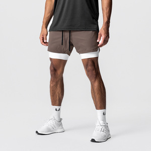 Courir respirant hommes 2 en 1 couches sport piste entraînement taille haute short de sport avec poches à cordon pantalons de survêtement - Product Image 3