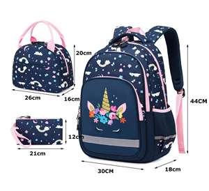 New Primary <strong>School</strong> Students Custom Backpack <strong>School</strong> Lightweight 3-in1 Set With Lunch Insulated <strong>Bag</strong> Pencil <strong>Bag</strong> for Boys Girls - Product Image 2