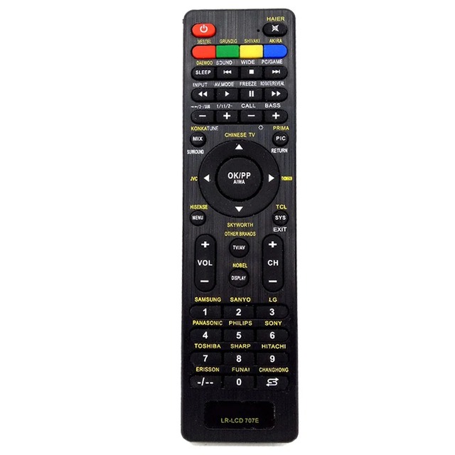 LR-LCD-707E Fixed Code LCD TV Remote Control with Digital LED Display 10m Range AAA Battery 4 Buttons ABS Material