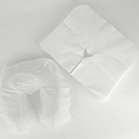 60G 100% Grande Taille Coton Jetable Salon Non-tissé Chevet Repose Visage Taie D'oreiller Avec Trou pour Chaise De Massage Sauna Spa