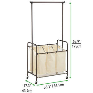 Panier à linge en tissu avec roulettes pour salle de bain, support à vêtements, panier de rangement – Offre Spéciale - Product Image 6