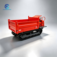 2-tons mini rupsdumper, handbediende rupsvoertuig voor transport in bergen en boomgaarden, met rubberen rupsbanden