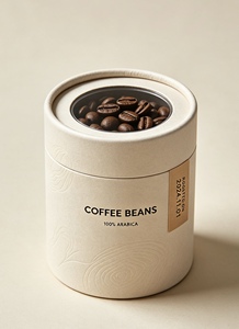 Tubo de Papel Kraft Reciclable Ecológico Personalizado para Envasado de Café con Tapa Personalizada con Impresión y Estampado en Caliente - Product Image 3