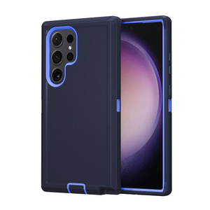 Funda Protectora Resistente Delgada Transparente Negra y <span class=keywords><strong>Azul</strong></span> para Teléfono Samsung S26 S25 S24  Note 20Ultr Series PC TPU Armor Capa - Product Image 2