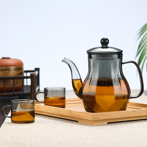 กาน้ำชาแก้วใสทนความร้อนทำมือ พร้อมที่กรอง<span class=keywords><strong>ชา</strong></span>คริสตัลและด้ามจับสีสันสด<span class=keywords><strong>ใส</strong></span> สำหรับ<span class=keywords><strong>ชา</strong></span>เขียว - Product Image 4