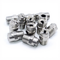 Nosel Semprot Tekanan Tinggi Stainless Steel Ukuran 1/8" 1/4" 3/8" Pola Kipas Datar Baru Teejet Ulir BSPT/NPT 0-110 Spray