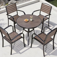 Meubles de restaurant en aluminium d'extérieur, table et chaises composites ODM pour café, centre commercial