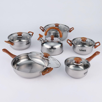 Ensemble de casseroles de cuisine antiadhésives 12 pièces, batterie de cuisine en acier inoxydable