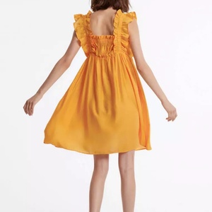 ชุดเดรสแฟชั่นผู้หญิงปี 2025 แขนระบาย ดีไซน์หรูหรา ความยาวปานกลาง สไตล์ลำลอง คอเหลี่ยม แขนระบาย แต่งระบายชายกระโปรง เหมาะสำหรับใส่ไปชายหาด - Product Image 3