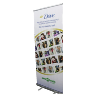 2026 ADMAX Aluminium Promosi Iklan Portabel Ringan Pop Up Retractable Roll Banner Stand Perakitan Tanpa Alat Model