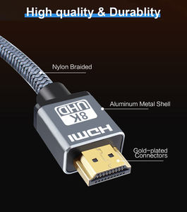 OEM fabbrica ad alta velocità per <span class=keywords><strong>HDMI</strong></span> 2.1v cavo 8K 60Hz 1/1.5/2/<span class=keywords><strong>3</strong></span> <span class=keywords><strong>Meter</strong></span> in PVC giacca grigio maschio a maschio 8K per cavo <span class=keywords><strong>HDMI</strong></span> per HDTV - Product Image 4