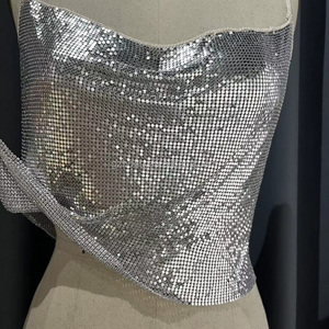 Fashion <strong>Sparkle</strong> Chainmail <strong>Top</strong> Strap Backless <strong>Silver</strong> Metal Mesh <strong>Top</strong> - Product Image 5