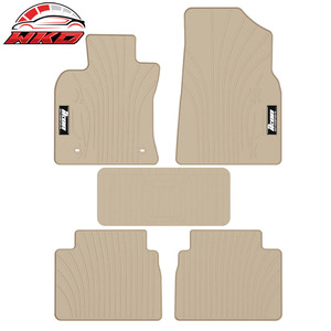 Tapis de sol en caoutchouc latex sur mesure pour Toyota Camry 2018-2024, toutes saisons, beige, 5 pièces, style IKON, imperméables - Product Image 1