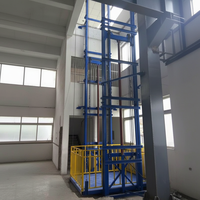 Wemet Élévateur de marchandises pour entrepôt, plateforme élévatrice hydraulique murale avec rail de guidage et télécommande électrique, haute performance