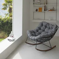Chaises de balcon d'hôtel Mobilier d'extérieur Imperméable à l'extérieur Grand fauteuil Patio Egg Chair Steel Rocker Garden Rocker Chair