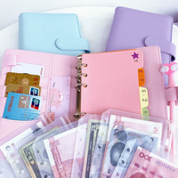 Bloc-notes spiralé A6, classeur budgétaire, journal, planificateur, carnets en cuir PU, couverture rigide laser, carnet de notes, agenda avec fermeture éclair, enveloppes pour argent