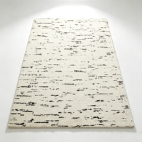 Tapis moderne noir et blanc en jacquard PP antibactérien, hauteur de pile 9 mm, épaisseur fine, envers en coton, pour salon, motif rayures abstraites, pour la maison