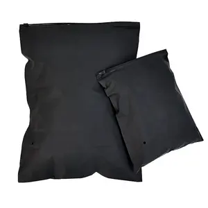 Vente en gros sacs d'emballage à glissière multi-tailles noirs avec logo personnalisable pour emballage de cadeau de produit