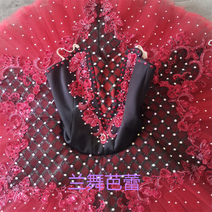 Nuove prestazioni da competizione per ragazze di taglia professionale da donna per adulti indossano un abito da Tutu di balletto <span class=keywords><strong>bordeaux</strong></span> in <span class=keywords><strong>velluto</strong></span> - Product Image 4